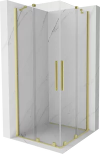 Mexen Velar Duo kabina prysznicowa rozsuwana 80x80 cm, transparent, złota szczotkowana - 871-080-080-02-55 - Kabiny prysznicowe - miniaturka - grafika 1