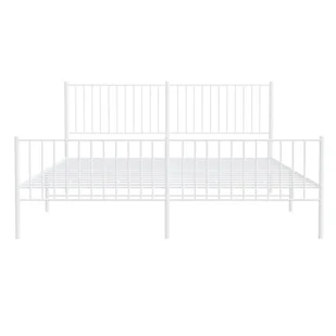Metalowa rama łóżka z wezgłowiem i zanóżkiem, biała, 180x200 cm Lumarko! - Łóżka - miniaturka - grafika 6
