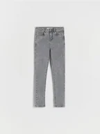 Spodnie i spodenki dla dziewczynek - Reserved - Jeansy slim high waist - jasnoszary - miniaturka - grafika 1