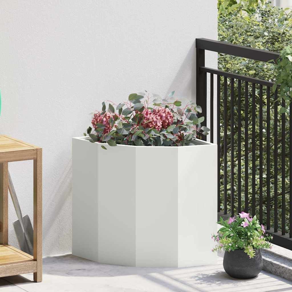 vidaXL Doniczka Różnorożna Biały 45 x 45 x 50 cm Stal