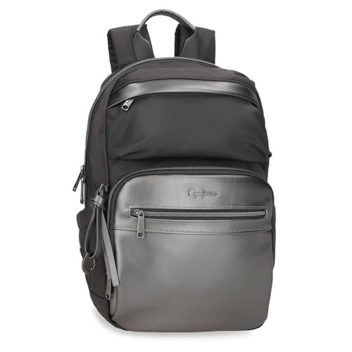 Pepe Jeans Ruby Plecak Na Laptopa 13,3 cala Szary 25 x 37 x 10 cm Poliester i PU 9,25 l by Joumma Bags, Szary, Talla única, plecak na laptopa