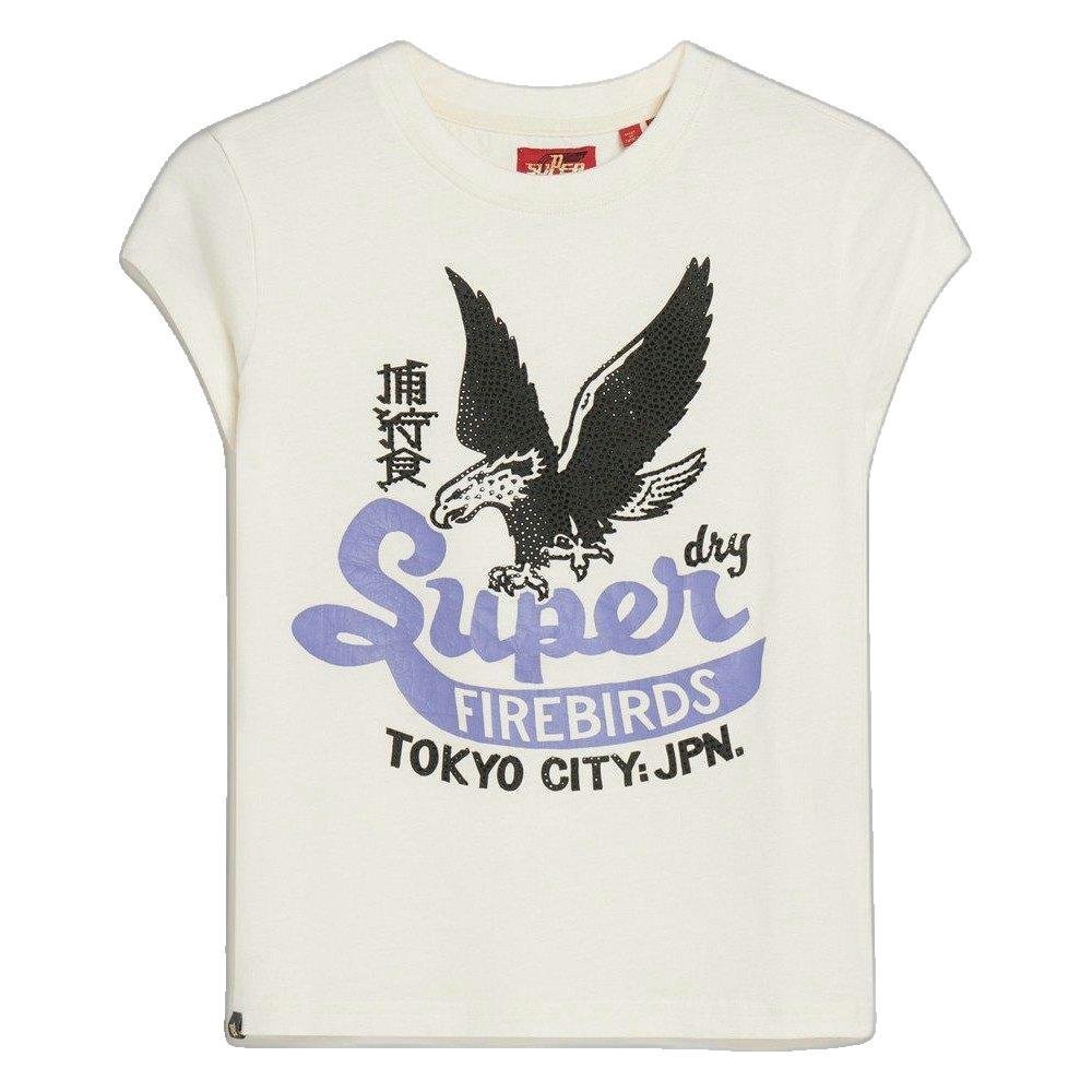 Superdry T-shirt z krótkim rękawem i ozdobnym nadrukiem