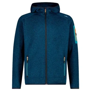 CMP - Męska kurtka Knit-Tech ze stałym kapturem, Bluesteel-Antracyt, 56 - Kurtki męskie - miniaturka - grafika 1