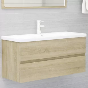 vidaXL Szafka pod umywalkę, dąb sonoma, 100x38,5x45 cm, płyta wiórowa vidaXL - Szafki łazienkowe - miniaturka - grafika 1