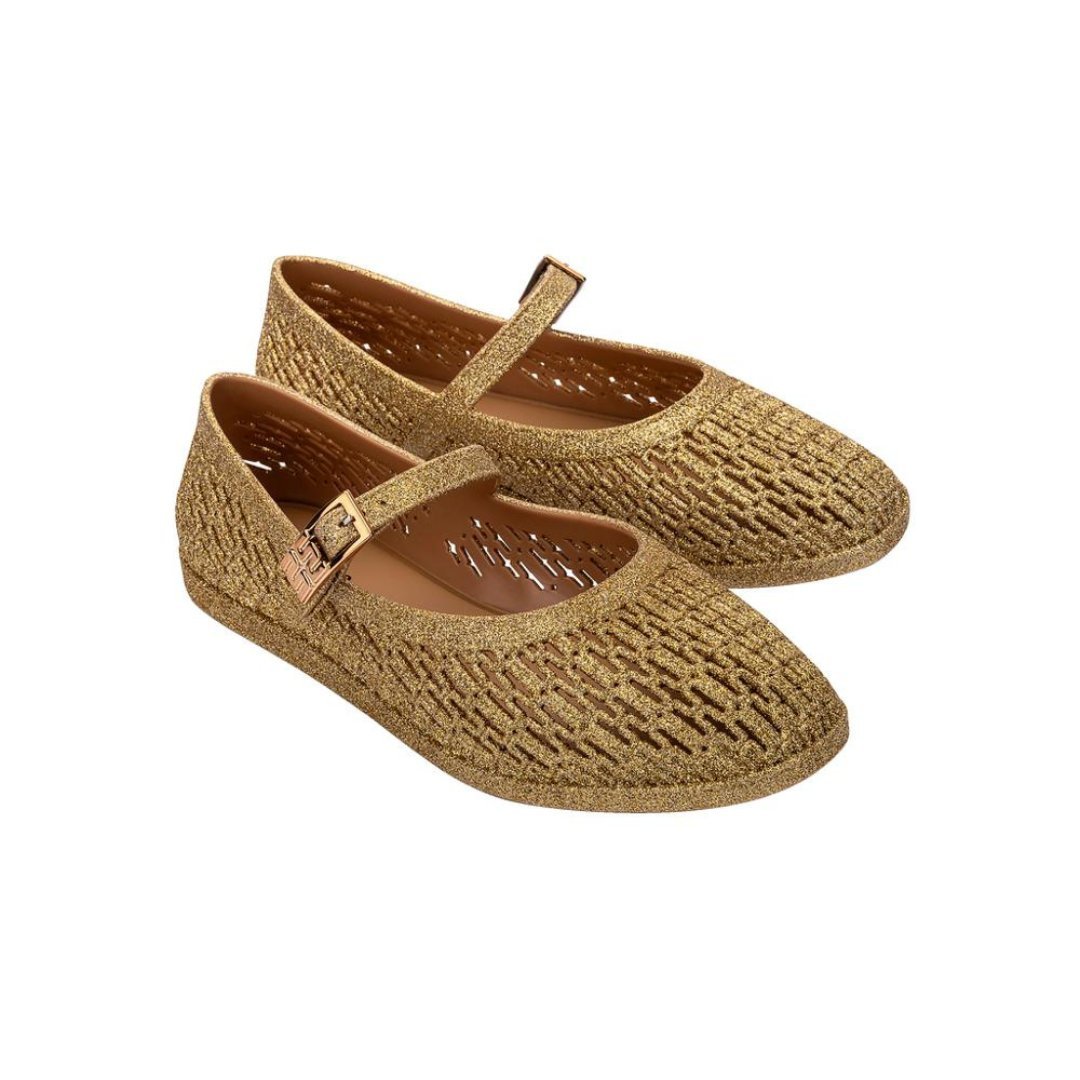 Melissa Harper AD Beige Glitter Baleriny Damskie Brokat Beżowe 39