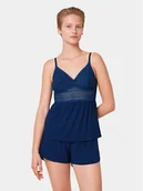 Piżamy damskie - Triumph Piżama Aura Spotlight 10218289 Niebieski Regular Fit - miniaturka - grafika 1