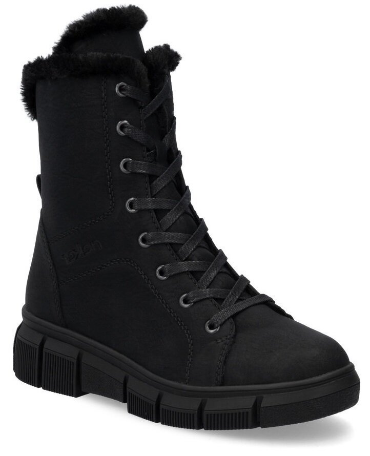 Buty damskie zimowe botki ocieplane czarne wysokie Rieker X3402-00-39