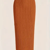 Spódnice - TEMU Wysokotalia Elegancka Spódnica z Żebrowaniem Owijająca Biodra - miniaturka - grafika 1