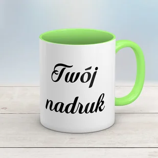 Kubek CLASSIC z jasnozielonym wnętrzem i uszkiem z Twoim nadrukiem - Kubki - miniaturka - grafika 1
