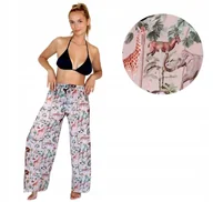 Spodnie damskie - Cieniutkie lejące Spodnie luźny Fason na Plażę na Kostium na Upały S/M - miniaturka - grafika 1