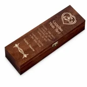 Zestawy do wina - Skrzynka ciemna na wino z grawerem dla pary na ślub - miniaturka - grafika 1