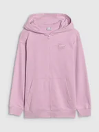 Bluzy damskie - 4F Bluza dresowa rozpinana z kapturem dziewczęca - fioletowa 152 (11-12 lat) - miniaturka - grafika 1