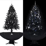 Choinki - vidaXL Choinka sypiąca śniegiem, podstawa parasolowa, czarna, 190 cm - miniaturka - grafika 1