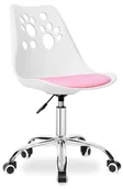 Krzesła obrotowe dla dzieci - Biały fotel dziecięcy z różową poduszką N3-T32 - miniaturka - grafika 1