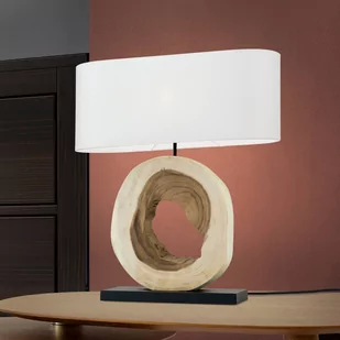 Lampa stołowa Nathan z drewnianą stopą - Lampy stojące - miniaturka - grafika 1