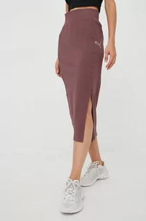 Spódnice - Puma spódnica kolor fioletowy midi ołówkowa - grafika 1