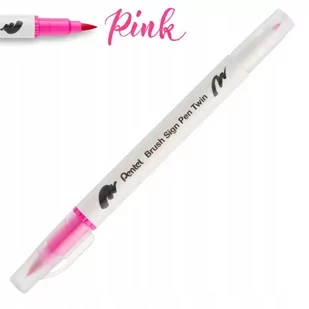 Pisak PENTEL Brush Sign Pen Twin SESW30 różowy - Kredki, ołówki, pastele i pisaki - miniaturka - grafika 1
