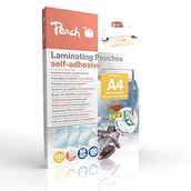 Laminatory - Peach Folie do laminowania A4-125 mic - 100 kieszeni - samoprzylepna strona tylna - nadają się do samodzielnego wykonania obrazów lub tabliczek itp. - kompatybilne z laminatorami wszystkich markowych - miniaturka - grafika 1