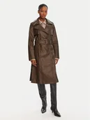 Płaszcze damskie - Guess Trencz W5YL32 WHGT0 Brązowy Regular Fit - miniaturka - grafika 1