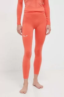 Spodnie sportowe damskie - Salewa legginsy funkcyjne Zebru Responsive kolor różowy - grafika 1