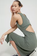 Sukienki - Roxy sukienka kolor zielony midi dopasowana - miniaturka - grafika 1
