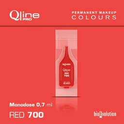 Jednorazowy pigment do makijażu permanentnego ust Bioevolution Red 700 Qline Pro 0,7ml monodose - Pozostałe akcesoria kosmetyczne - miniaturka - grafika 1