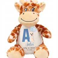 Maskotki i pluszaki - ŻYRAFA PRZYTULANKA Dla Dziecka Personal WITAMY NA ŚWIECIE! Niebieskie Wzory - miniaturka - grafika 1