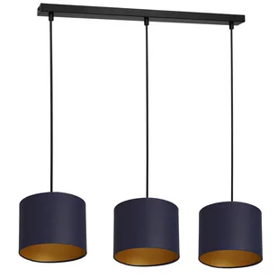 Luminex Arden 3569 Lampa wisząca zwis 3x60W E27 czarny/niebieski/złoty - Lampy sufitowe - miniaturka - grafika 1