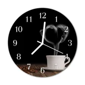 Naklejki na drzwi i meble - Zegar szklany okrągły Kawa - miniaturka - grafika 1