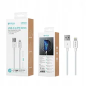 Kable USB - Kabel Przewód USB A - Apple Lightning 1m Mocny do telefonu Biały - miniaturka - grafika 1