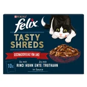 Mokra karma dla kotów - Felix Tasty Shreds 10 x 80 g Urozmaicone wiejskie smaki - miniaturka - grafika 1