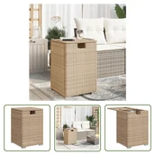 Stoły ogrodowe - The Living Store Stolik/osłona z na butlę - beżowy - 40x40x60 cm - polirattan - Osłona Butli Z Gazem - miniaturka - grafika 1