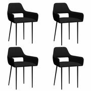 Krzesła - vidaXL Krzesła stołowe, 4 szt., czarne, tapicerowane tkaniną - miniaturka - grafika 1