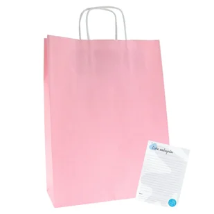 Torba papierowa 240x100x320 mm A4 RÓŻÓWE 25 sztuk na zakupy torby papierowe - Akcesoria do pakowania - miniaturka - grafika 1