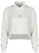 Bluzy damskie - REEBOK - BLUZA DAMSKA VARSITY COVERUP HT7843 bluza krótki fason ecru - miniaturka - grafika 1