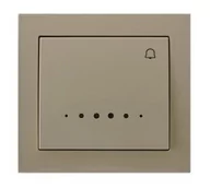 Wyłączniki światła i elektryczne - Ospel Przycisk dzwonek podświetlany KIER kremowy - miniaturka - grafika 1