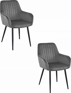 Leobert Krzesło SOLDEN - aksamit ciemny szary / nogi czarne x 2 - Krzesła - miniaturka - grafika 1