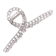 Ozdoby do włosów - Klamra do Włosów Srebrna Duża XXL Spinka Francuska Metalowa i Wytrzymała - miniaturka - grafika 1