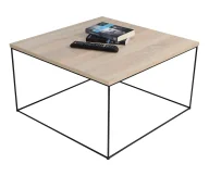 Ławy i stoliki kawowe - Druciany stolik kawowy w stylu industrialnym dąb sonoma W7-R79 - miniaturka - grafika 1