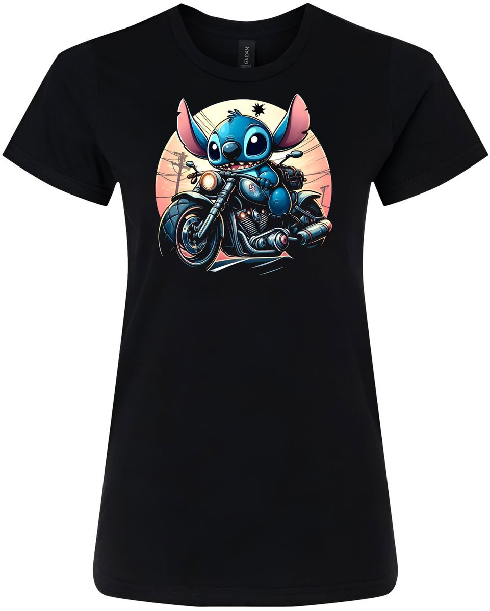 KOSZULKA DAMSKA NADRUK MOTOCYKLOWA STITCH PREZENT PREMIUM XL