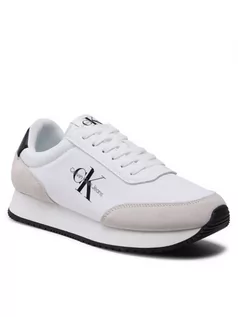 Sneakersy męskie - Calvin Klein Jeans Sneakersy Retro Runner Su-Ny Mono YM0YM00683 Biały - grafika 1
