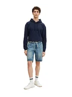 Spodenki męskie - TOM TAILOR Denim Męskie Spodnie jeansowe o luźnym kroju 1032259, 10118 - Used Light Stone Blue Denim, M - miniaturka - grafika 1