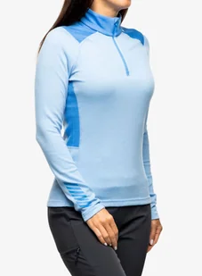 Bluza termoaktywna damska Helly Hansen LIFA Merino Midweight 1/2 Zip - bright blue - Bluzy sportowe damskie - miniaturka - grafika 1