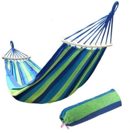 GALAXIA Hamak ogrodowy 250x100cm z drążkiem TURYSTYCZNY MOCNY