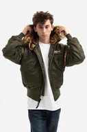 Kurtki męskie - Alpha Industries kurtka 45P Hooded Custom męska kolor zielony zimowa 113145.257 - miniaturka - grafika 1