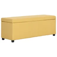 Ławki do przedpokoju - vidaXL Ławka ze schowkiem, 116 cm, żółta, poliester vidaXL - miniaturka - grafika 1