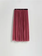 Spódnice - Reserved - Plisowana spódnica z paskiem - jasnofioletowy - miniaturka - grafika 1