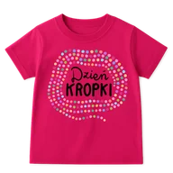 Koszulki dla dziewczynek - Różowa koszulka na DZIEŃ KROPKI - miniaturka - grafika 1
