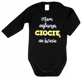 Body dla niemowląt - BODY NAPIS nadruk MAM NAJLEPSZĄ CIOCIĘ r 62 KLEKLE - miniaturka - grafika 1