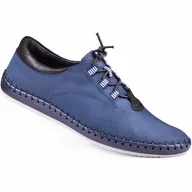 Półbuty męskie - Kampol Buty męskie casual 337/53 granatowe niebieskie - miniaturka - grafika 1